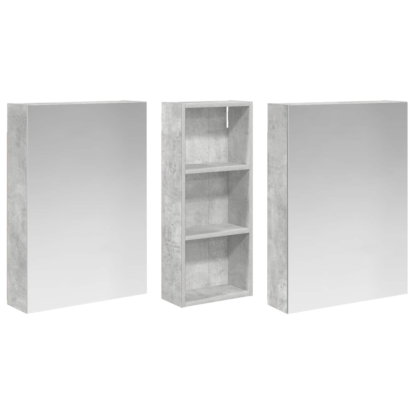Ensemble de meubles de salle de bain 3 pièces 130 cm Gris béton | Maison Vasque