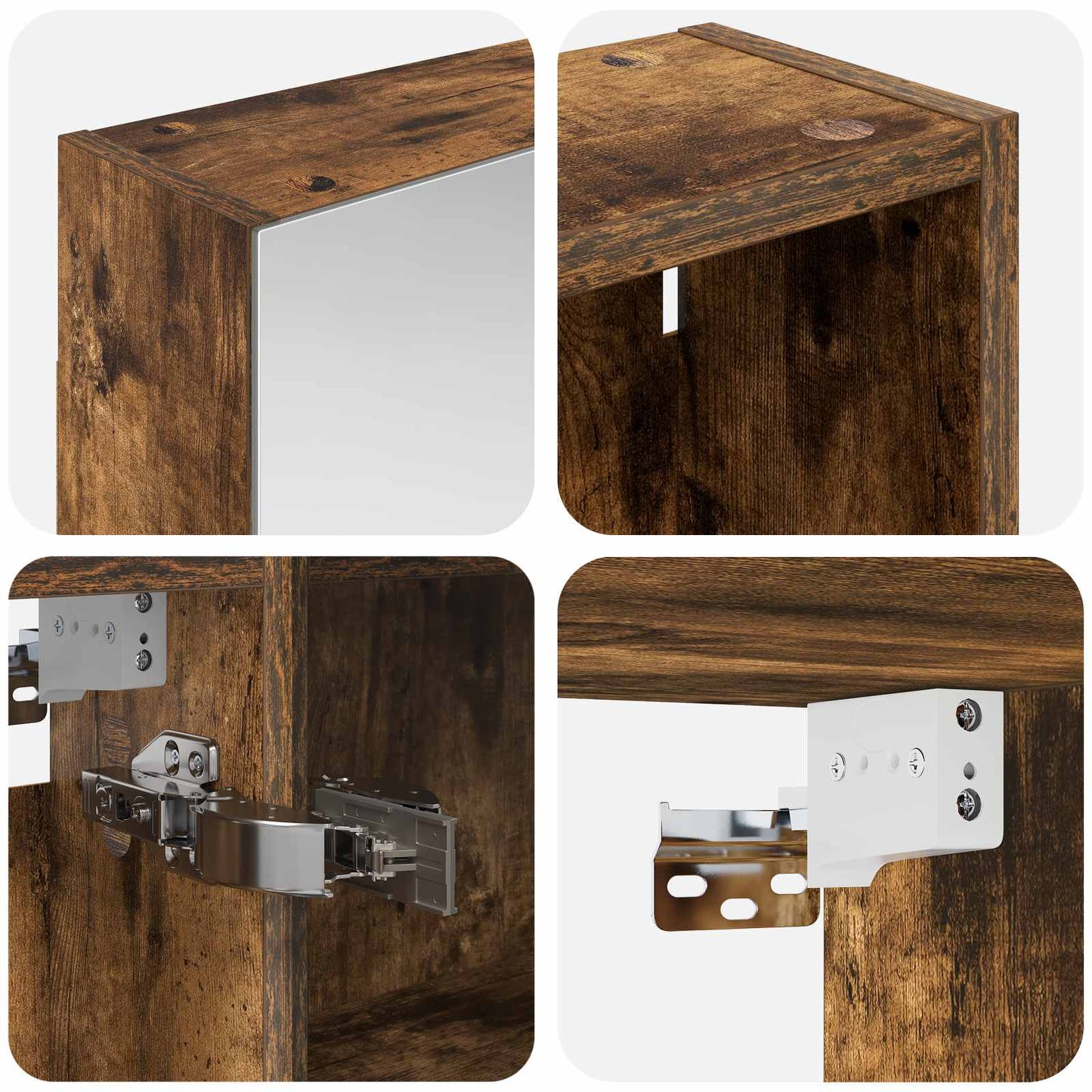 Ensemble de meubles de salle de bain 3 pièces 130 cm Chêne fumé | Maison Vasque