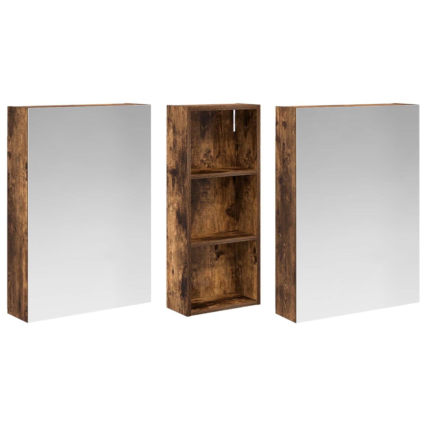 Ensemble de meubles de salle de bain 3 pièces 130 cm Chêne fumé | Maison Vasque