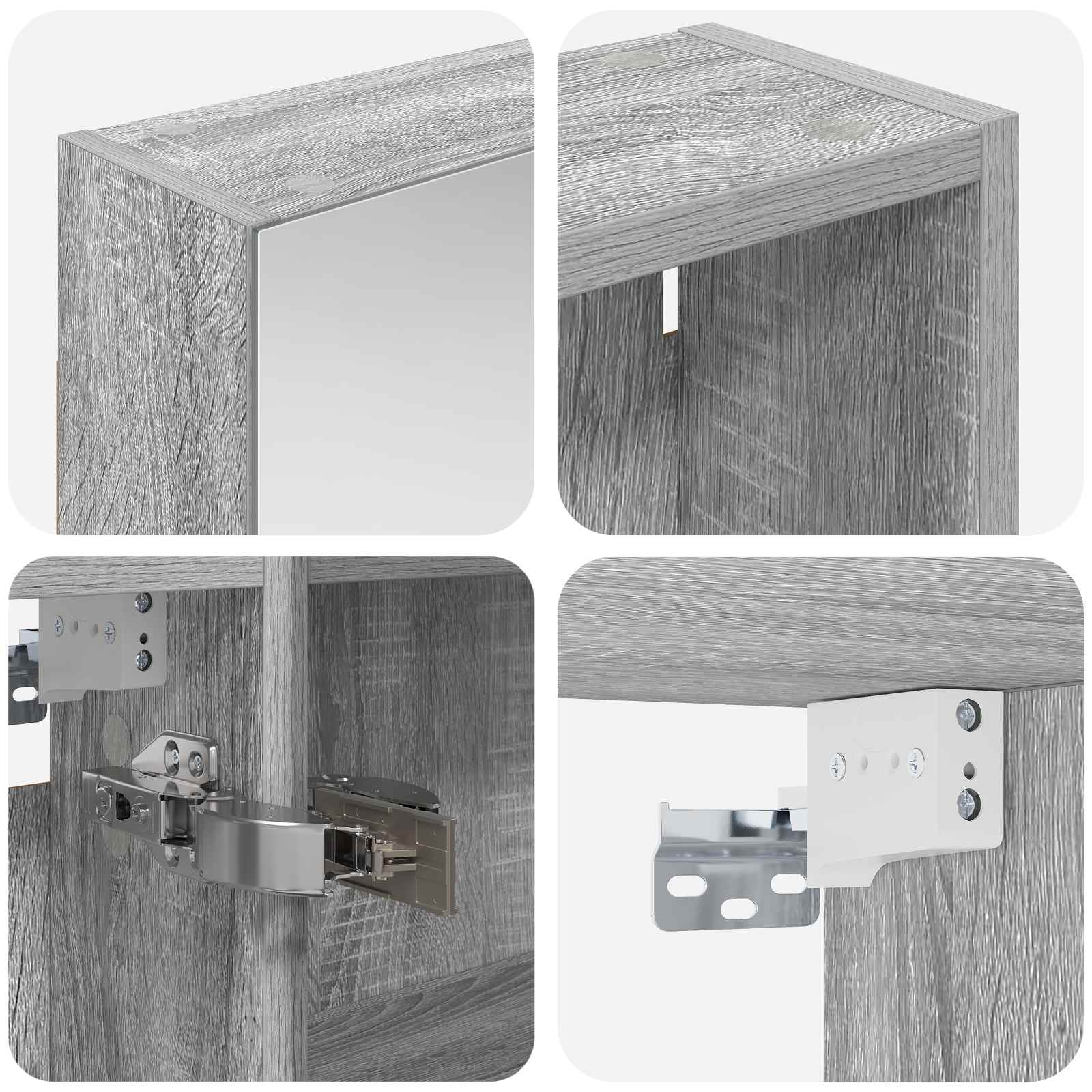 Ensemble de meubles de salle de bain 3 pièces 130 cm Sonoma gris | Maison Vasque