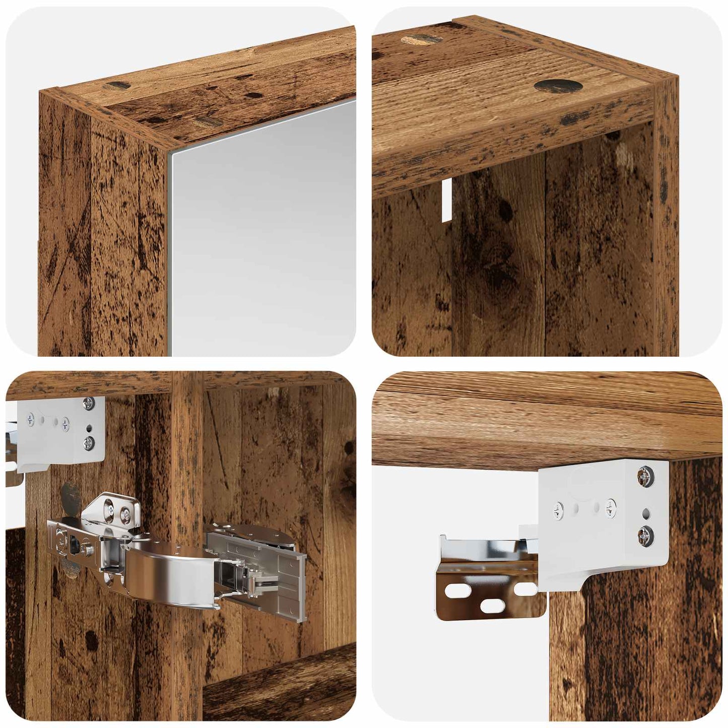 Ensemble de meubles de salle de bain 3 pièces 130 cm Bois ancien | Maison Vasque