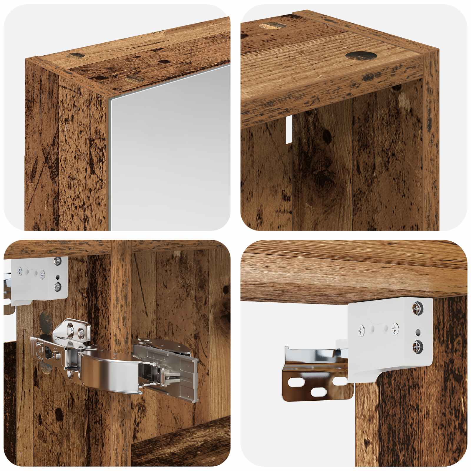 Ensemble de meubles de salle de bain 3 pièces 130 cm Bois ancien | Maison Vasque
