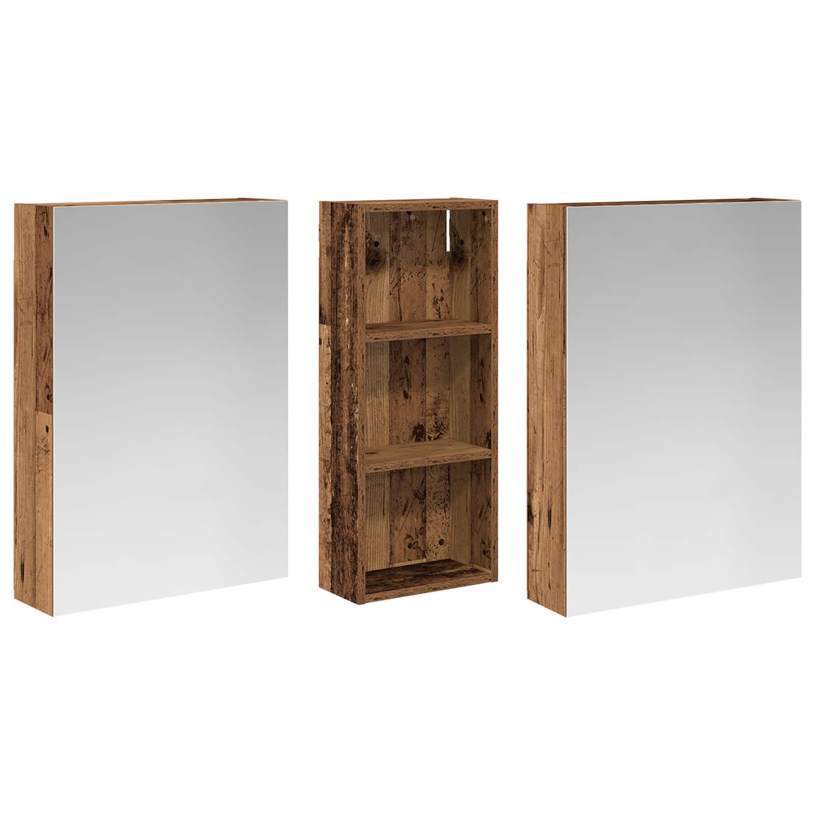 Ensemble de meubles de salle de bain 3 pièces 130 cm Bois ancien | Maison Vasque