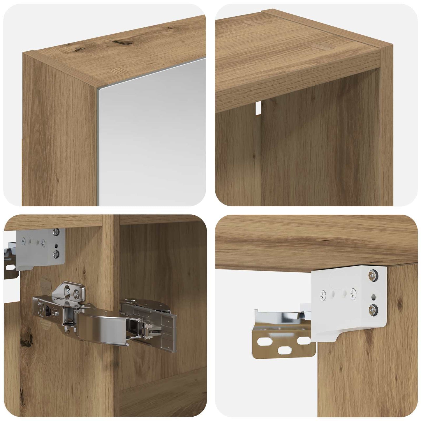Ensemble de meubles de salle de bain 3 pièces 130 cm chêne artisanal | Maison Vasque