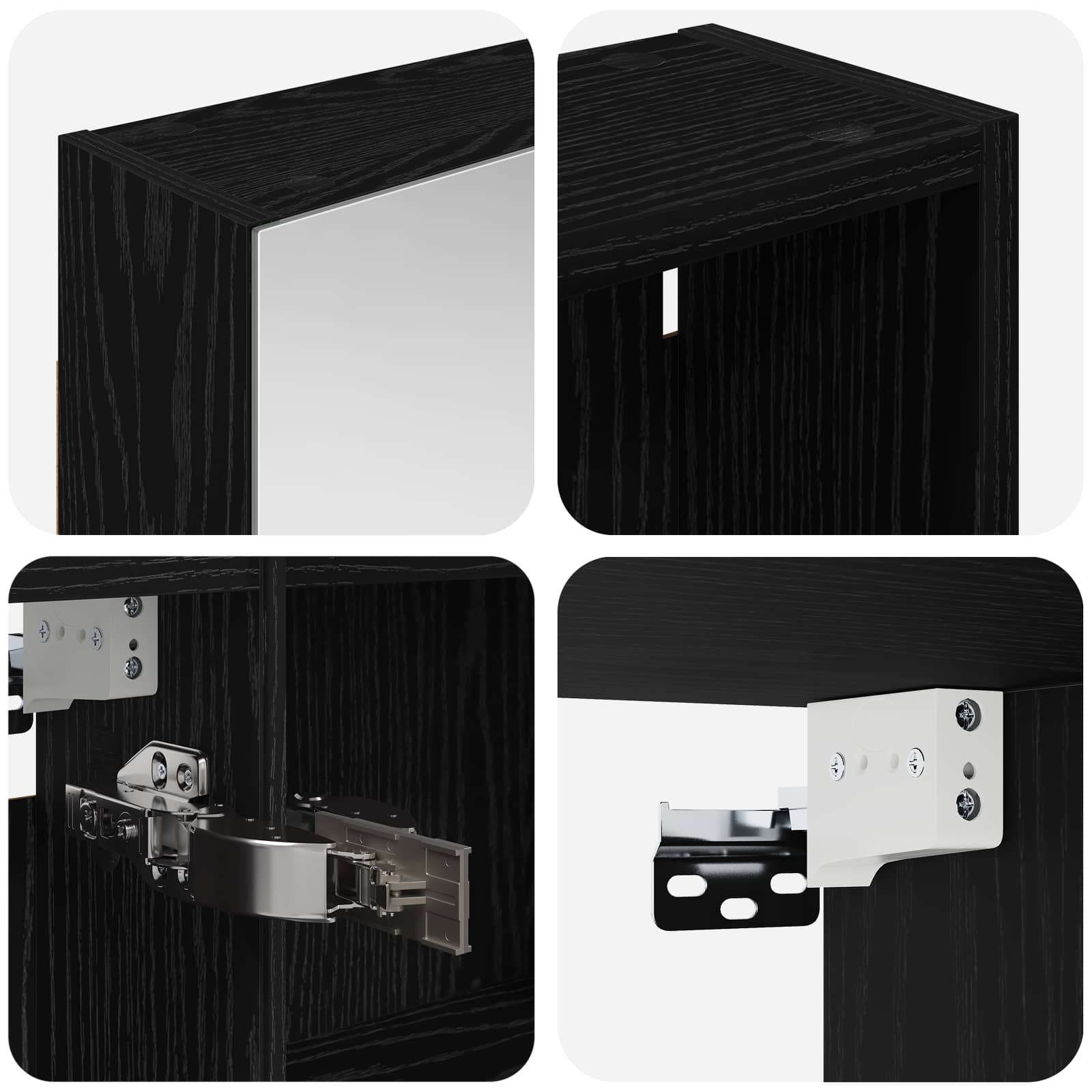 Ensemble de meubles de salle de bain 3 pièces 140 cm Chêne noir | Maison Vasque