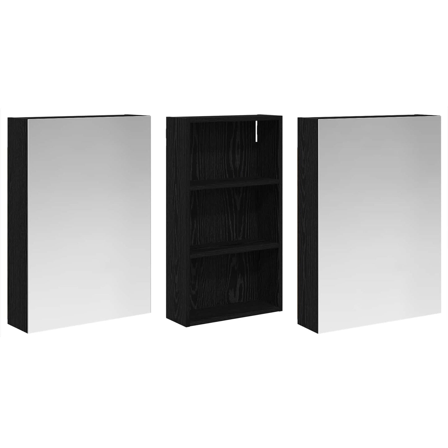 Ensemble de meubles de salle de bain 3 pièces 140 cm Chêne noir | Maison Vasque