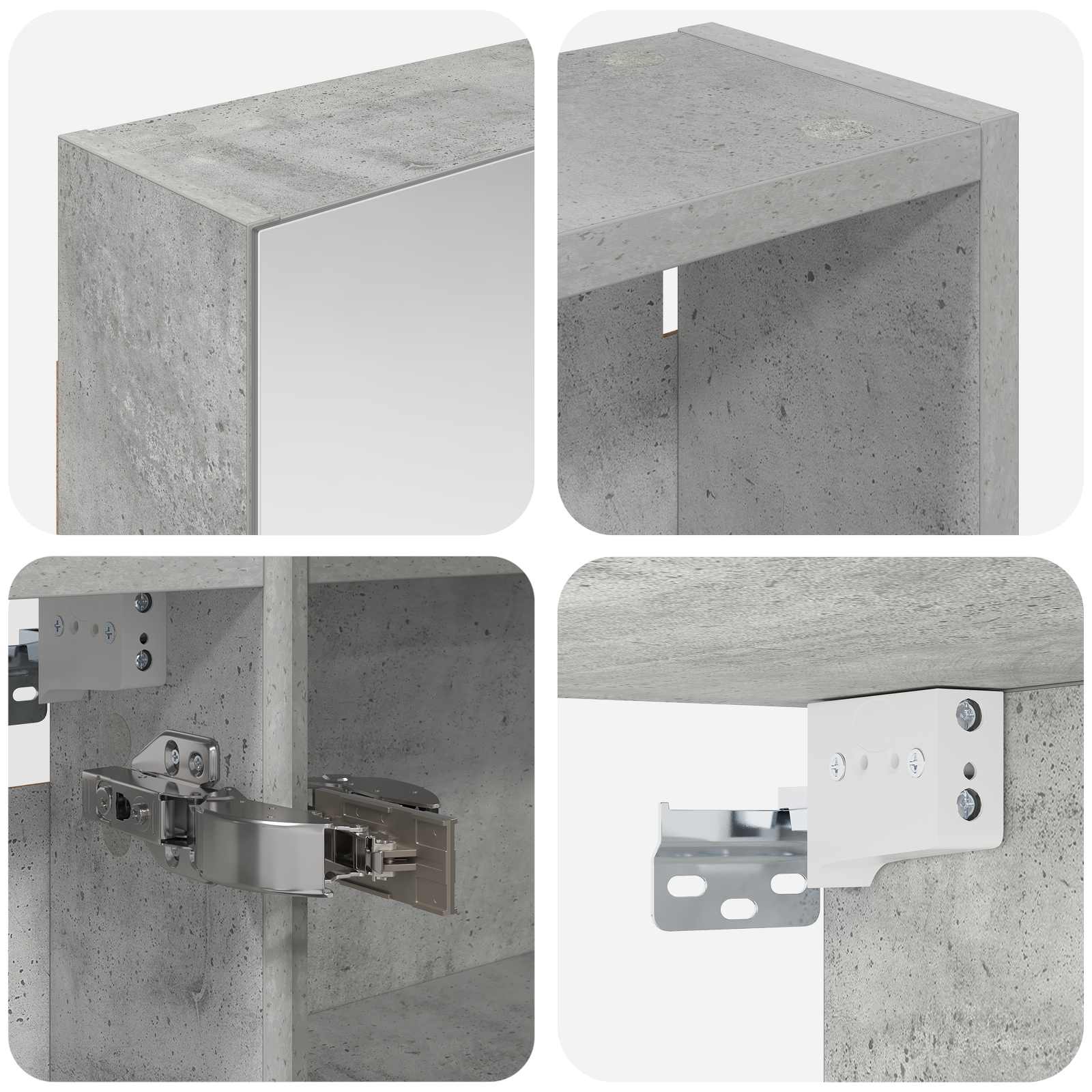 Ensemble de meubles de salle de bain 3 pièces 140 cm Gris béton | Maison Vasque