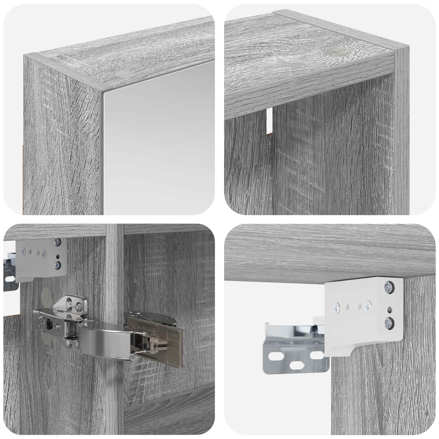 Ensemble de meubles de salle de bain 3 pièces 140 cm Sonoma gris | Maison Vasque