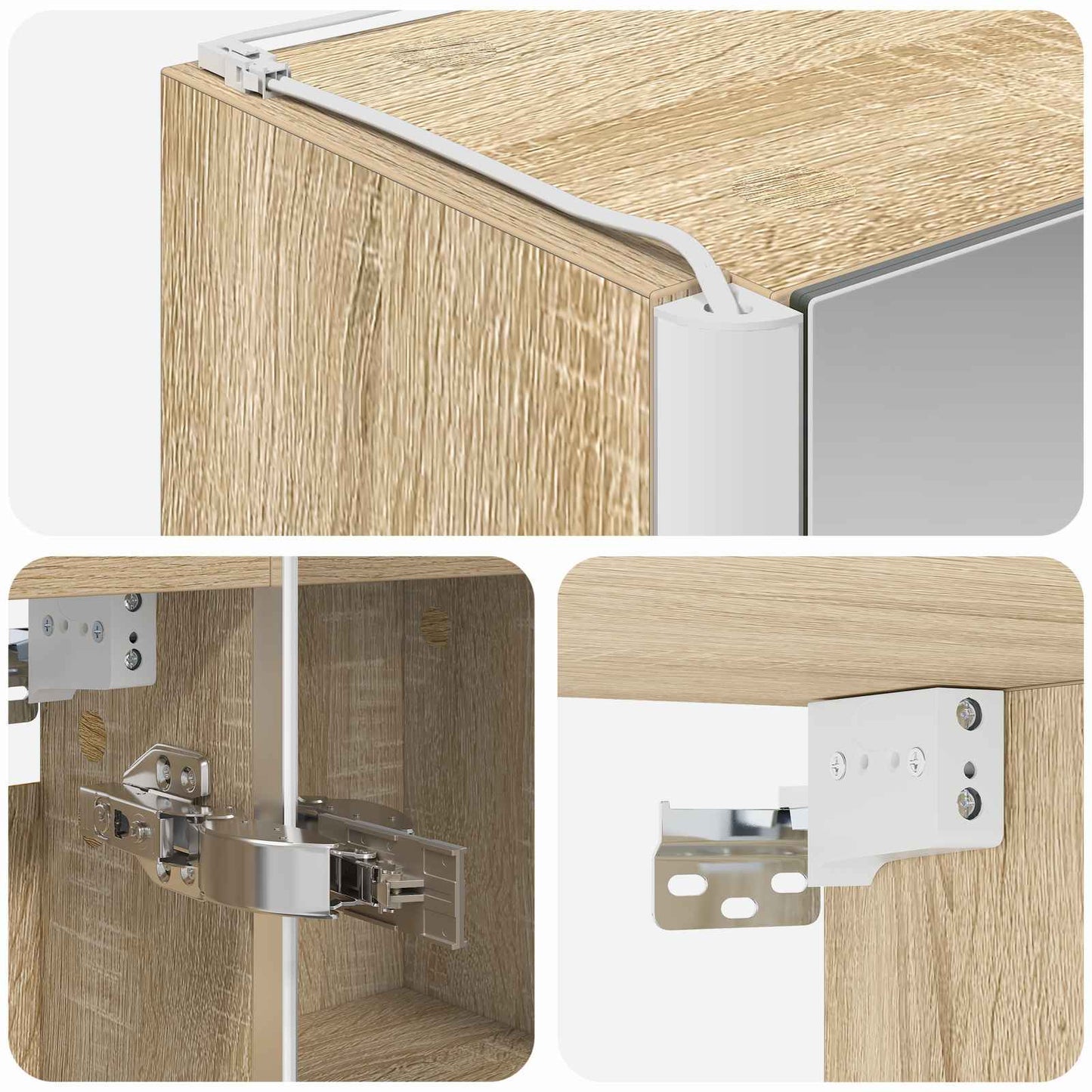 Armoire de toilette miroir 73 cm Chêne sonoma | Maison Vasque