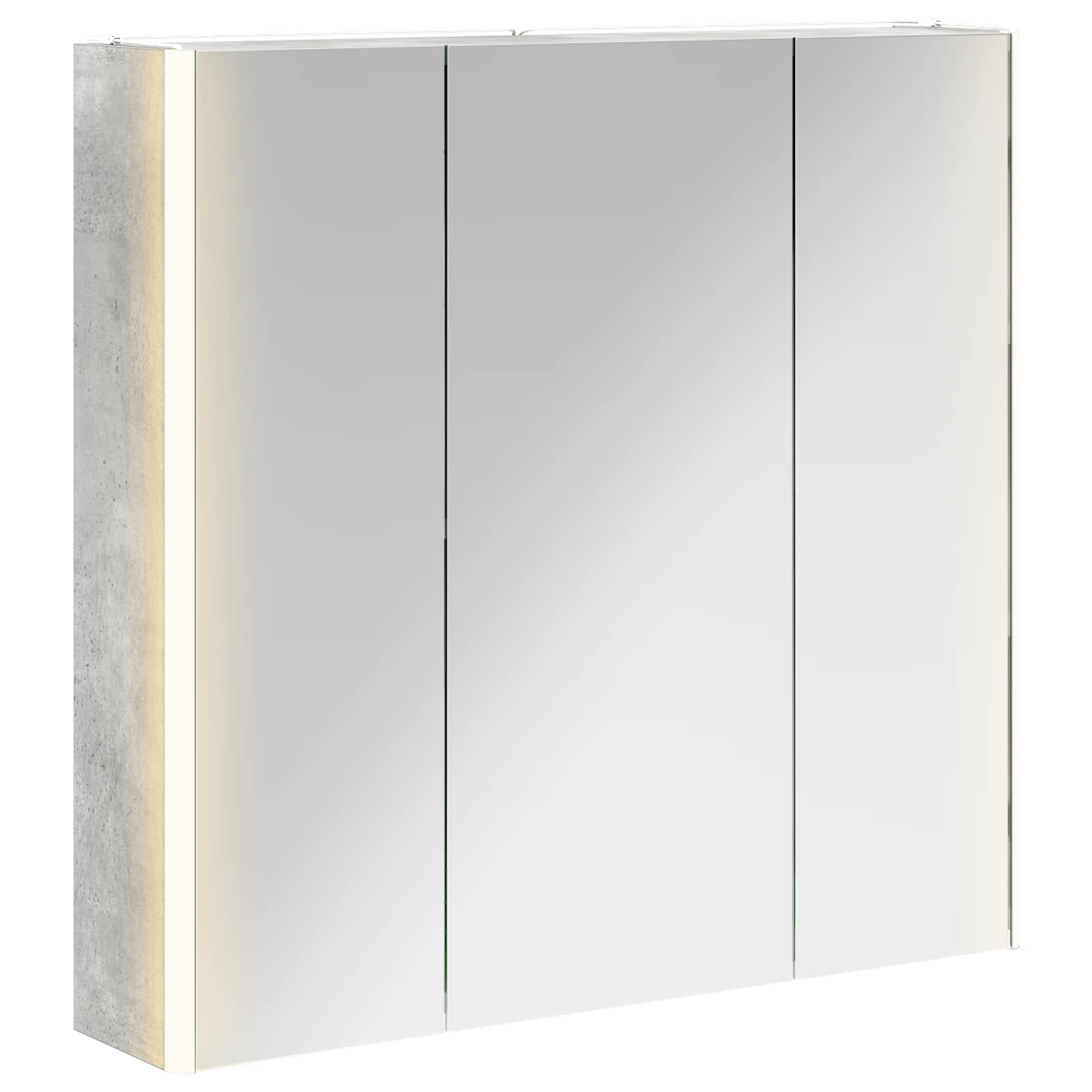Armoire de toilette miroir 73 cm Gris béton | Maison Vasque