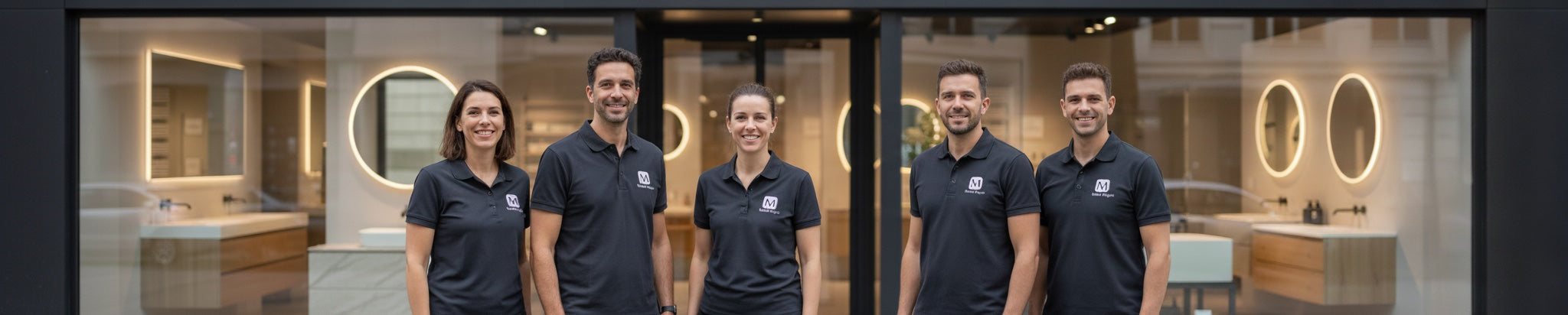 L'équipe Maison Vasque devant le showroom salle de bain